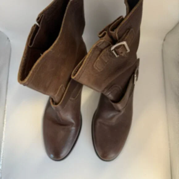 Prada Brown Leather Buckle Moto Boots – Women’s 38.5 (US 8.5)